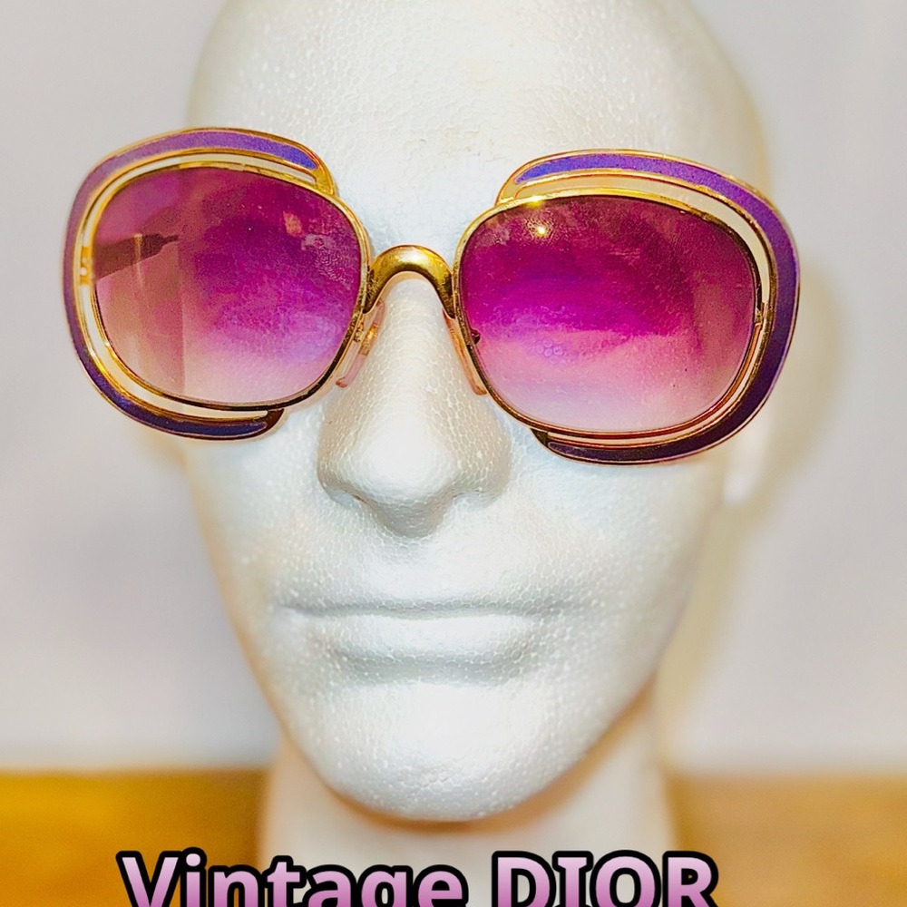 Dior Gold Oversized Sunglasses with Gradient Lenses